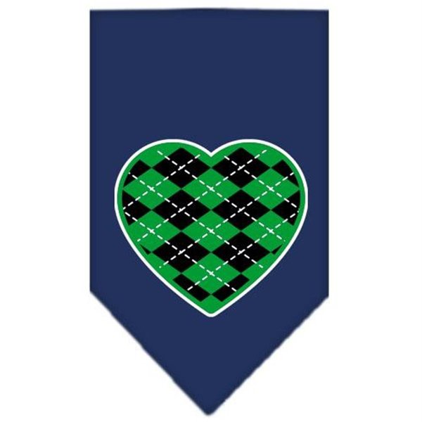 Unconditional Love Argyle Heart Green Screen Print Bandana Navy Blue Small UN919914